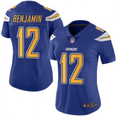 Los Angeles Chargers NFL Football Travis Benjamin Electric Blue Jersey Women Limited 12 Rush Vapor Untouchable